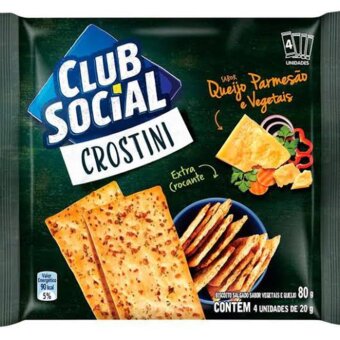 Biscoito Club Social Crostini Queijo Parmesao/Vegetais 80g