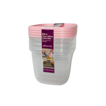Conjunto Pote Plasvale 4un 530ml
