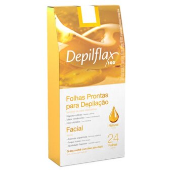 Folhas Depilatória Facial Depiflax Natural 24Un
