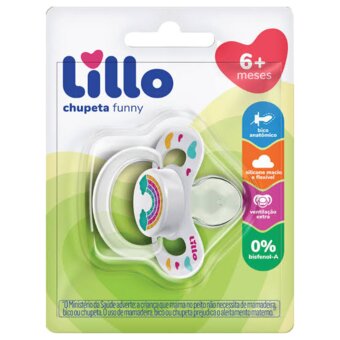 Chupeta Lillo Funny Ortodontico Silicone N.2 Rosa