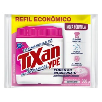 Tira Mancha Po Tixan Refil Roupas Brancas 380g