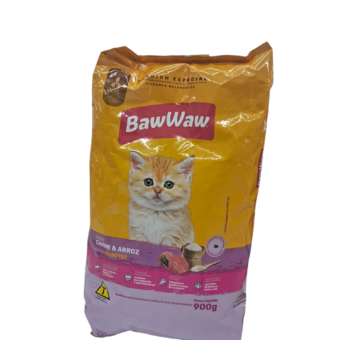 Racao Gato Baw Waw Filhote Carne 900g