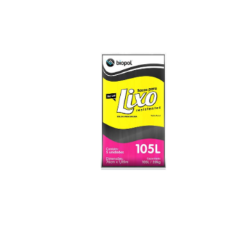 Saco Lixo Bio Lar Preto 105l 5un