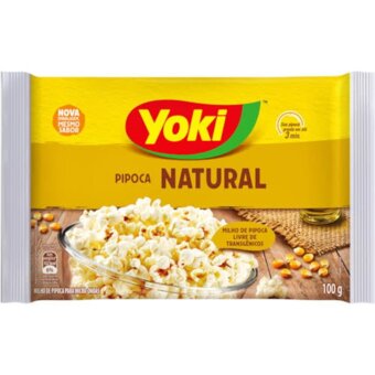 Pipoca De Microondas Yoki Popcorn Natural Tradicional 100G
