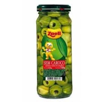Azeitona Verde Zaeli Sem Caroço Vidro 150G