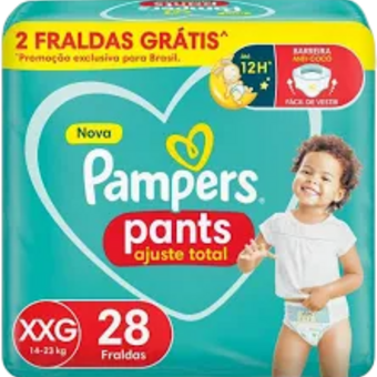 FRALDA PAMPERS PANTS AT 28UN XXG