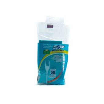 Garfo Plastico Sertplast Sobremesa Azul 50un