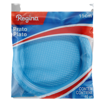 PRATO REGINA 15CM 10UN AZUL