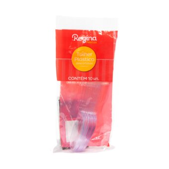 Garfo Plástico Refeição Regina Cristal 10Un