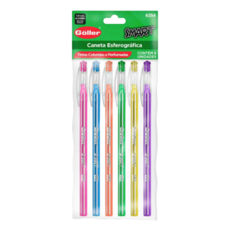 CANETA ESFER GOLLER SMART 1MM 6UN COLOR