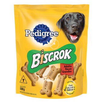 Biscoito Para Cães Adultos Pedigree Biscrok Raças Grandes 500G