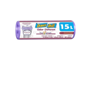 SACO LIXO DOVER ROLL ODOR DEF 15L