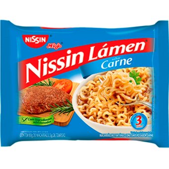 Macarrão Instantâneo Lámen Nissin Miojo Carne 85G