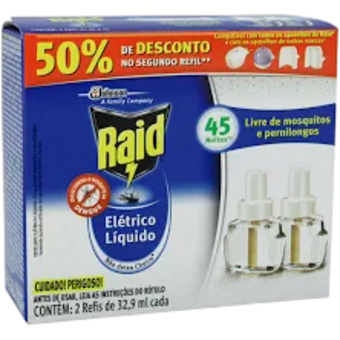REPELENTE LIQ ELET RAID 2 REF 32,9ML 45NOITES