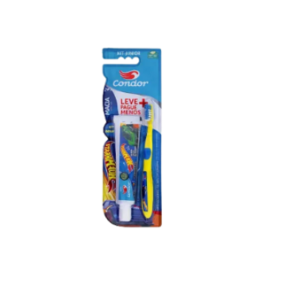 KIT ESCOVA DENT+GEL DENTAL CONDOR HOT WHEELS