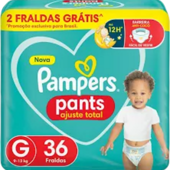 FRALDA PAMPERS PANTS AT 36UN G