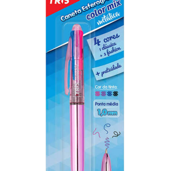 CANETA ESFER TRIS MIX 1.0MM 4 CORES FASHION