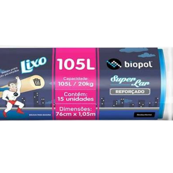 SACO LIXO BIOPOL 105L 10UN EX REF AZUL