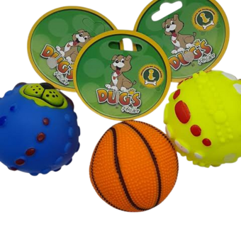 BRINQ BOLINHA DUGS APITO SORT