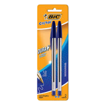 CANETA BIC CRISTAL 2UN AZ/PTO