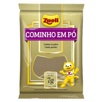 Especiarias Zaeli Cominho Em Pó Embalagem 7G
