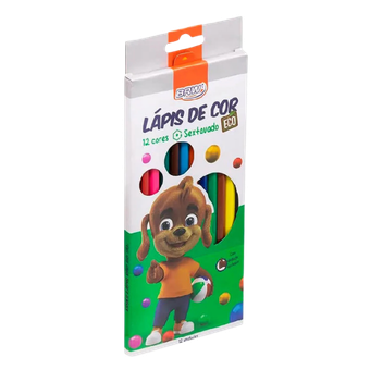LÁPIS DE COR BRW SEXTAVADO 12UN