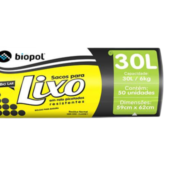 SACO LIXO BIOPOL ROL 30L 10UN ECO PTO