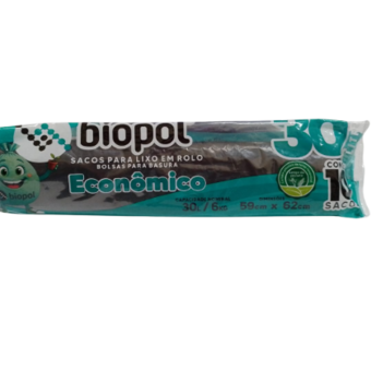 SACO LIXO BIOPOL ROL 30L 10UN ECO PTO