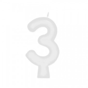 Vela Regina Aniversário N3 Branca Embalagem 1 Un