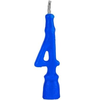 Vela Regina Aniversário N4 Azul Embalagem 1 Un