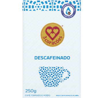 Café 3 Corações Descafeinado Vácuo 250G