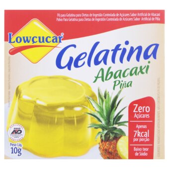 Gelatina Em Pó Lowcucar Zero Abacaxi Caixa 10G