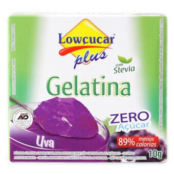 Gelatina Lowçucar Plus Stevia Zero Uva 10G