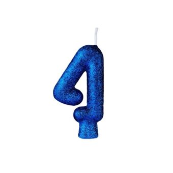 Vela De Aniversário Regina Cintilante Azul N4 1Un