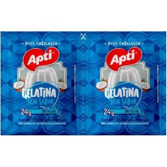 Gelatina Em Pó Apti Sem Sabor Incolor Embalagem 24G
