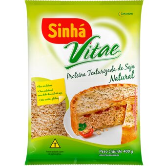 Proteína Texturizada Soja Sinhá Viate Natural 400G