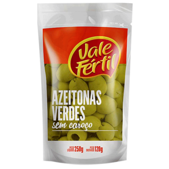 Azeitona Verdes Sem Caroço Vale Fértil Sach Ê120G