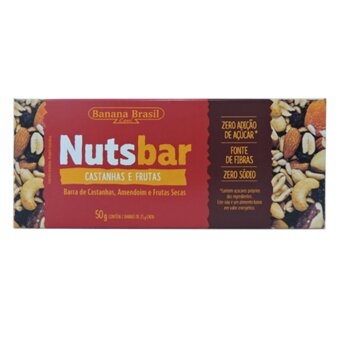 Barra De Cereal Nuts-Bar Zero 50G Castanhas E Frutas