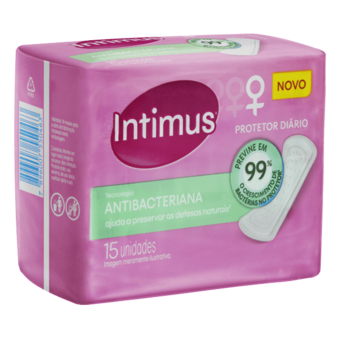Protetor Diário Intimus Antibacteriana Suave 15Und