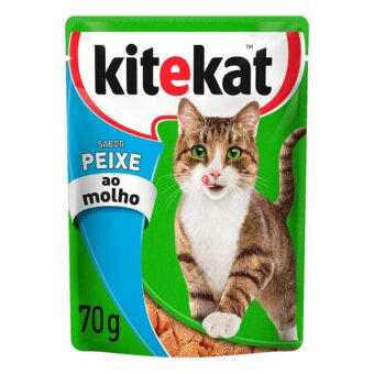Ração Para Gatos Adultos Kitekat Peixe Ao Molho 70G