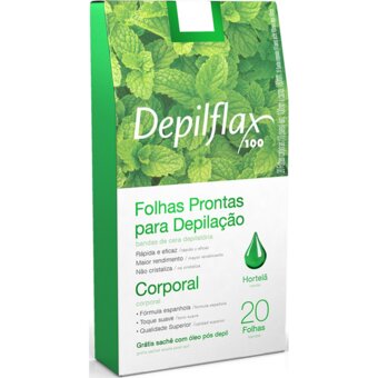 Folha Depilatória Corporal Depilflax Hortelã Embalagem 20Un