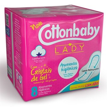 Absorvente Cottonbaby Lady Com Abas Suave 8Un