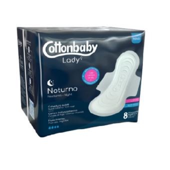 Absorvente Cottonbaby Lady Com Abas Noturno 8Un