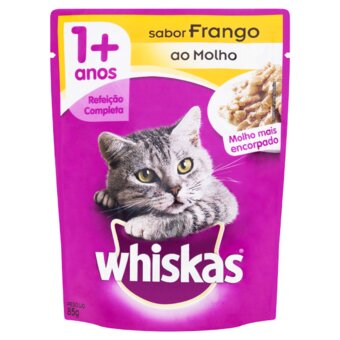 Alimento Para Gatos Adultos Whiskas Frango Ao Molho Sachê 85G
