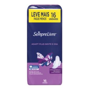 Absorvente Sempre Livre Noite E Dia Adplus Com Abas 16Un