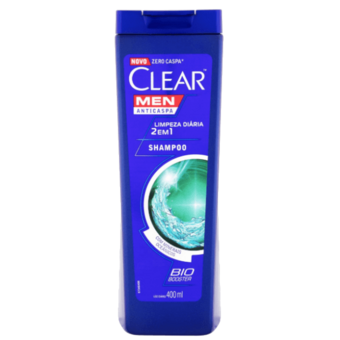 Shampoo Clear Anticaspa Men Limpeza Diária 2 Em 1 400Ml