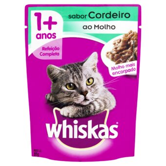 Alimento Para Gatos Adultos Whiskas Cordeiro Ao Molho Sachê 85G