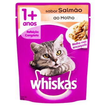 Ração Úmida Para Gatos Adultos Whiskas Salmão Ao Molho 85G