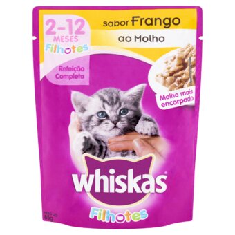 Alimento Para Gatos Filhotes Whiskas Frango Ao Molho 85G