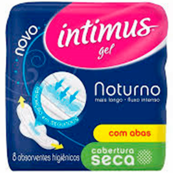 Absorvente Intimus Gel Noturno Seca Com Abas 8Und.